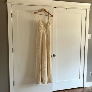 BCBGMaxAzria lace cream maxi dress size 10